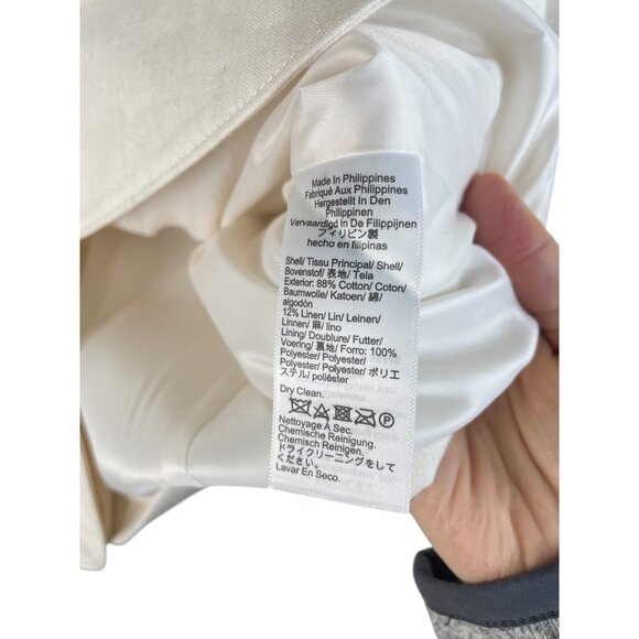 J.Crew Womens Relaxed Fit Ivory Blazer Cotton/Linen Blend size 8 - Picture 6 of 11